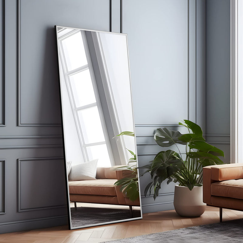 Full Length Mirror Standing Hanging or Leaning Against Wall, Large Rectangle Bedroom Mirror