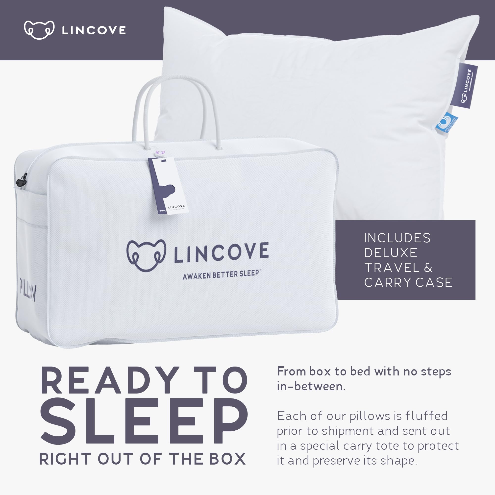 Cloud Natural Canadian White Down Luxury Sleeping Pillow Fill Power,