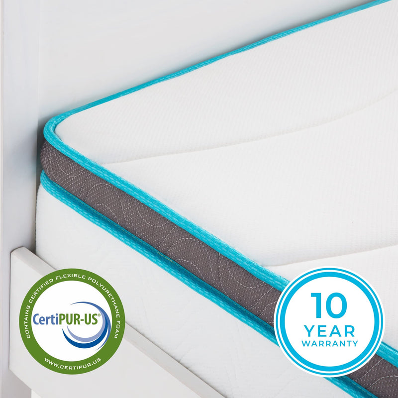 8 Inch Memory Foam and Spring Hybrid Mattress - Medium Firm Feel - Bed in a Box