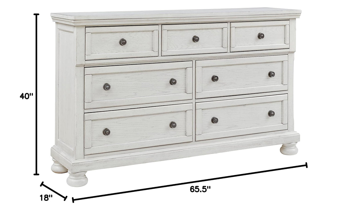 Robbinsdale Traditional 7 Drawer Dresser, Antique White