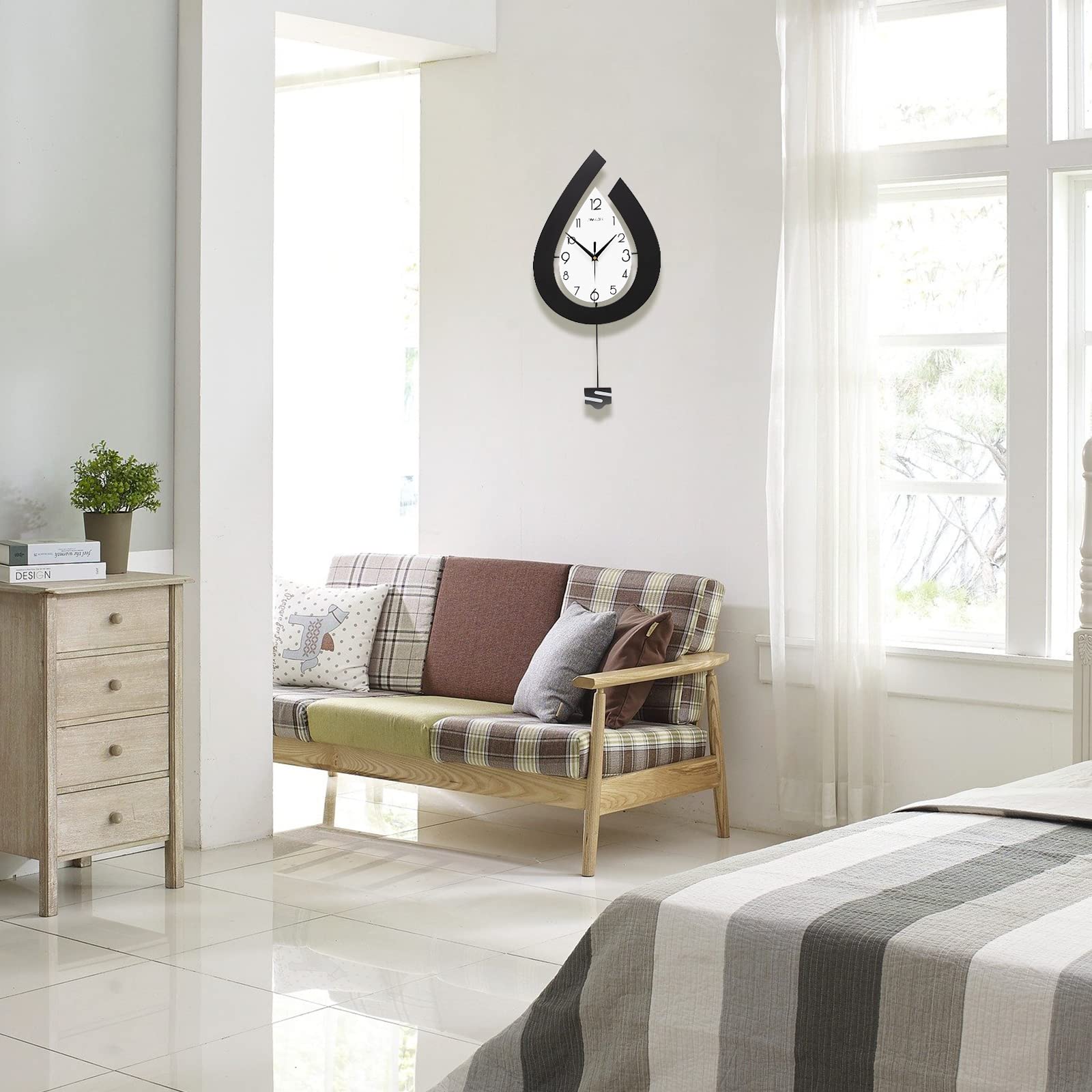 Large Wall Clock for Living Room Decor Big Pendulum