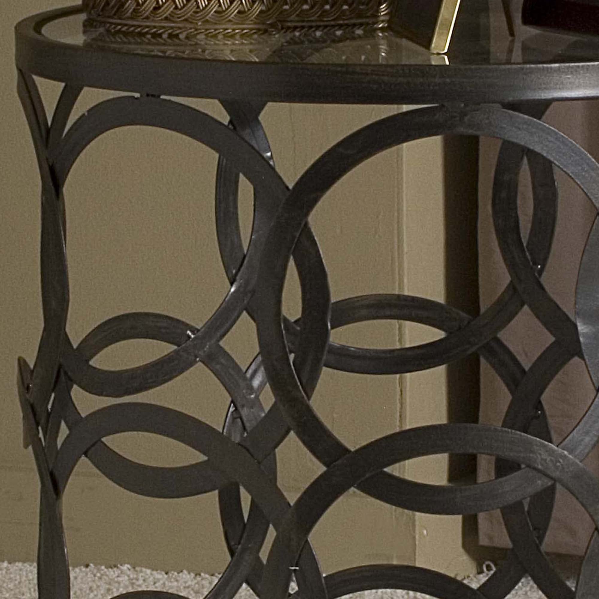 Interlocking Circles Side Accent Table, 22"H x 16.75"W x 16.75"D