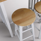 3-Piece Breakfast Set with Solid American Hardwood Top, White