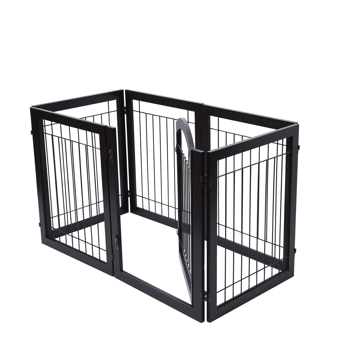 144-inch Extra Wide 30-inches Tall Dog gate with Door Walk Through, Freestanding Wire