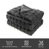 Soft Throw Blanket, 10lb Dark Grey Ultra Warm Fuzzy Blankets Furry Reversible Faux