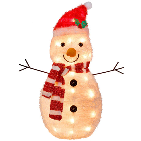 Lighted Christmas Tinsel Snowman Decorations