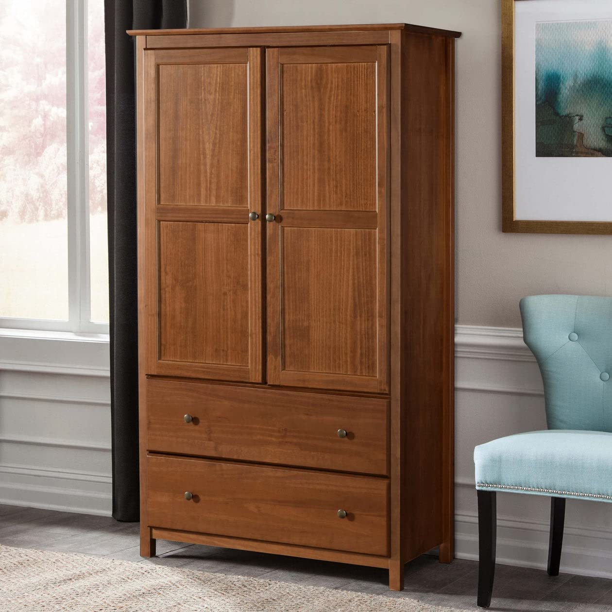 Shaker 2-Door Wardrobe, Walnut