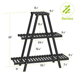 Bamboo Plant Stand For Indoor Tiered Plant Shelf 3 Tier 8 Flower Holder