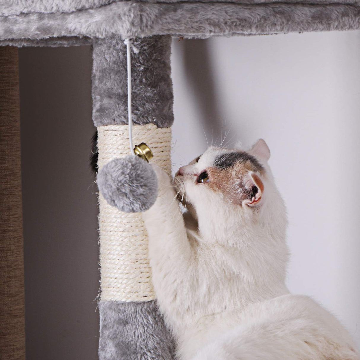 Cat Tree with Sisal Scratching Posts Perch House Hammock Tunnel, Cat Tower Cat Condo