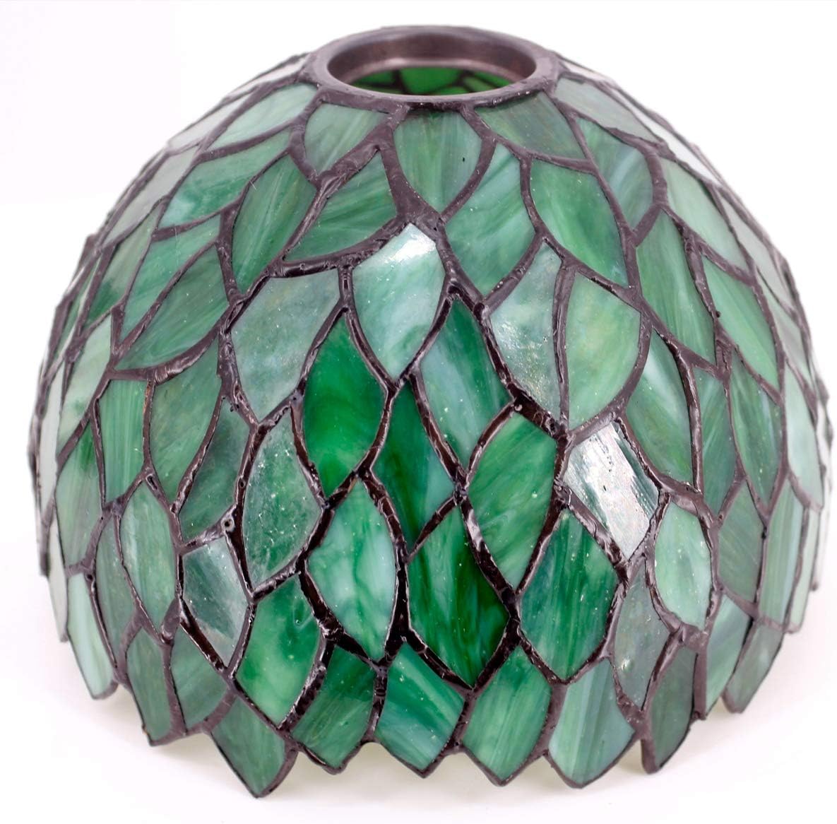 Tiffany Style Lamp Green Wisteria Stained Glass Table