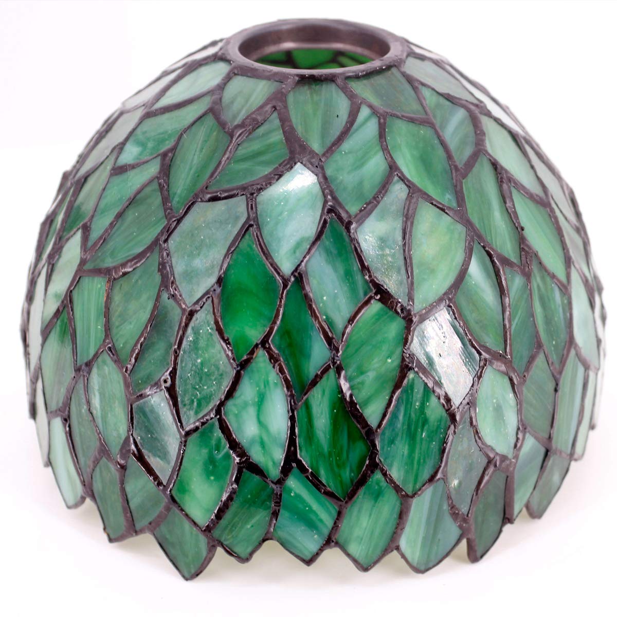 Tiffany Style Lamp Green Wisteria Stained Glass Table