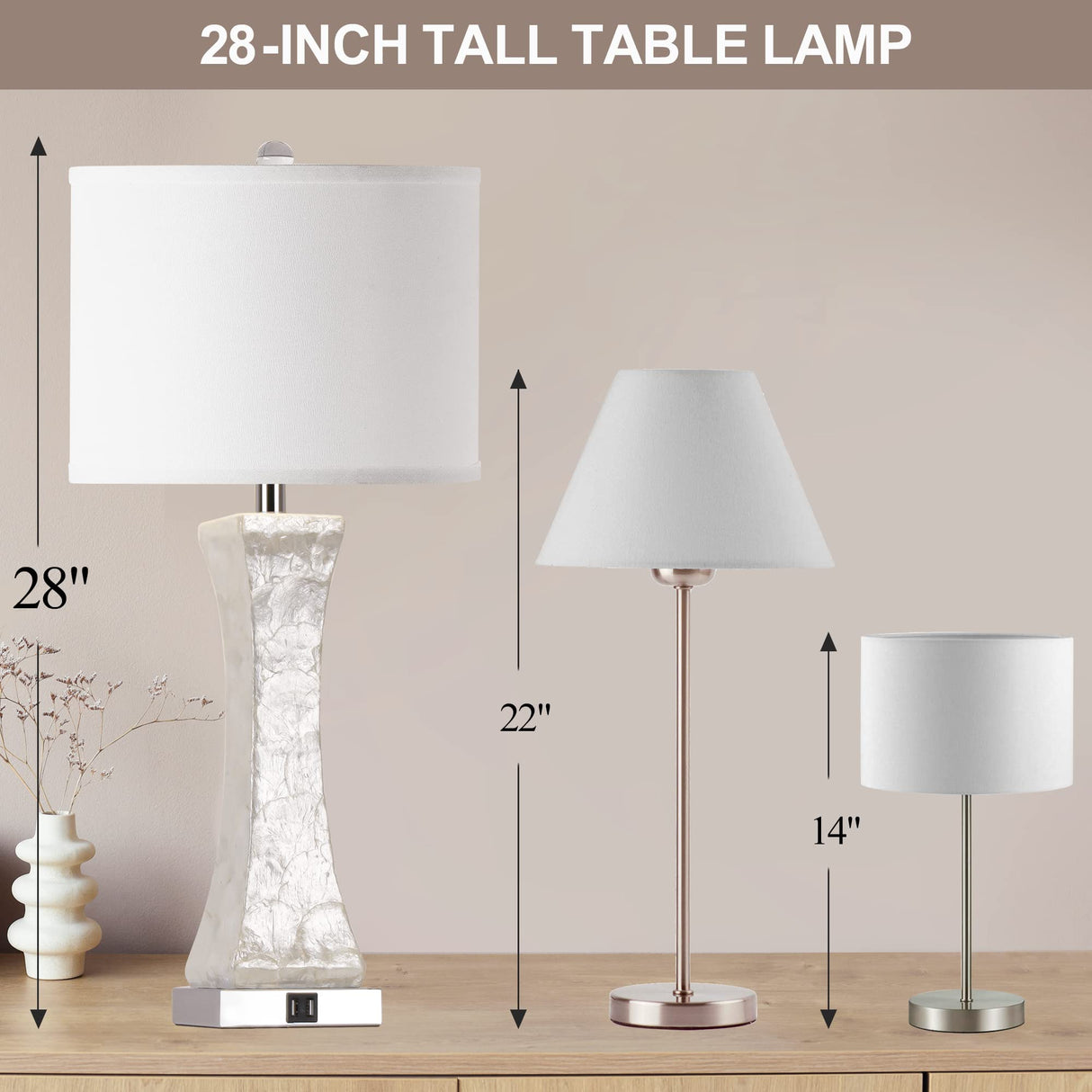 Set of 2 Touch Control Table Lamps