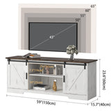 Farmhouse 65" TV Stand, Modern TV Stand White, Entertainment Center