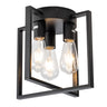 Semi-Flush Mount Light with Contemporary Geometric Metal Cage