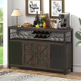 Industrial Wine Bar Cabinet for Liquor and Glasses, Sideboard and Buffet