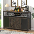 Industrial Wine Bar Cabinet for Liquor and Glasses, Rustic Sideboard and Buffet