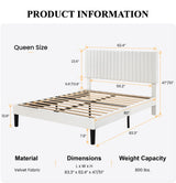 Queen Upholstered Platform Bed Frame