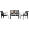 4 Pieces Patio Furniture Set All Weather Textile Fabric Outdoor Conversation Set