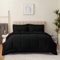 Queen Comforter Set - 7 Pieces Bed in a Bag Set Black, Bedding Sets Queen