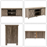 58" Farmhouse TV Stand for TVs up to 65 inch, Entertainment Center TV Cabinet