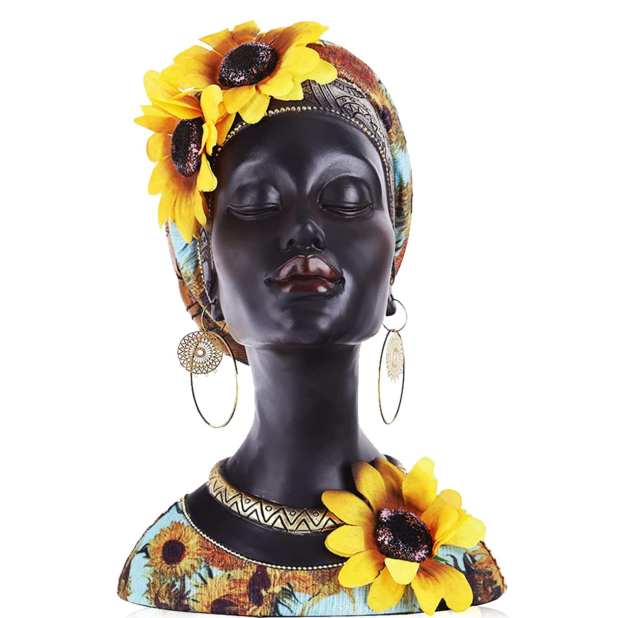 African Statues and Sculptures, Art Bust Statue, Sunflower Figurines