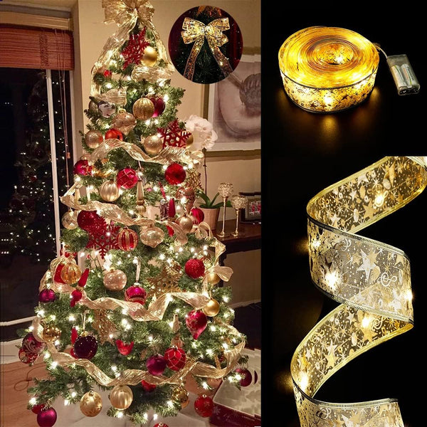Christmas Tree Decorations Gold String Lights 32ft (2x16ft) 100 LED Lights Copper Wire