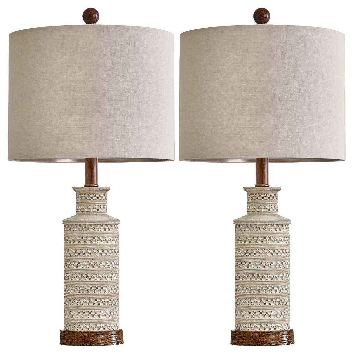 24'' Farmhouse Table Lamp Set of 2 for Bedroom Living Room