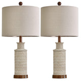 24'' Farmhouse Table Lamp Set of 2 for Bedroom Living Room