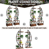 2 Pcs 6 Tier Tall Metal Indoor Plant Stand with Detachable Wheels