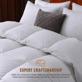 Luxury Feathers Down Comforter California King, Ultra-Soft Pima Cotton Quilted