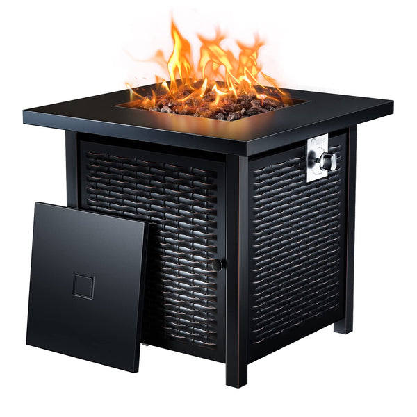Propane Fire Pits 28 Inch Outdoor Gas Fire Pit, 50,000 BTU Steel Fire Table