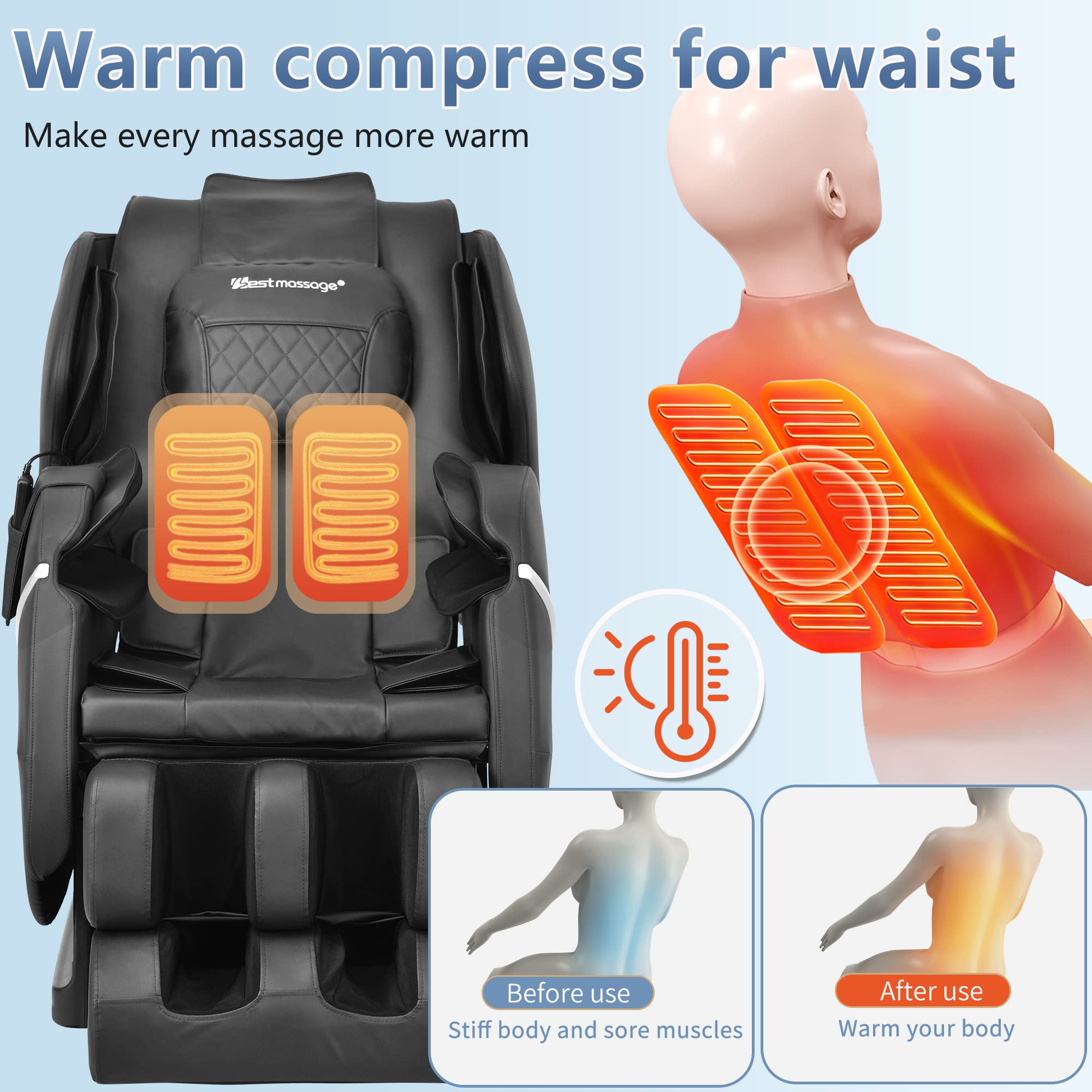 AeroLounge Zero Gravity Massage Chair – Heat Therapy & Remote Control Recliner