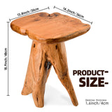 Mushroom Side Table, 18.9 inch Tall Live Edge Wood Stool