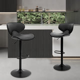 Swivel Adjustable Barstool, Counter Height Chairs w/Backrest and Footrest for Bar