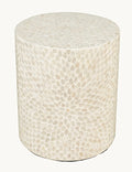 Global Archive Handcrafted Capiz Shell Terrazzo Modern Accent End Table