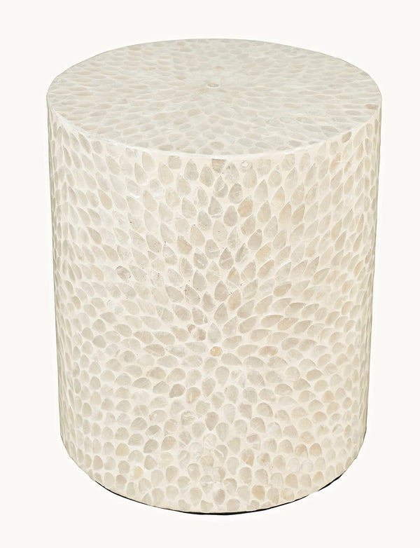 Global Archive Handcrafted Capiz Shell Terrazzo Modern Accent End Table