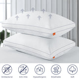 Pillows Standard Size Set of 2, Fluffy Pillows for Bed with Down Alternative