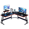 Black L Shaped Gaming Desk - 51 Inch Computer Corner Desks, Carbon Fiber