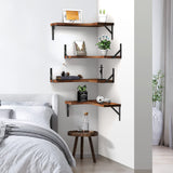 Floating Corner Shelves for Wall Décor Storage, Wall Shelves Set of 4