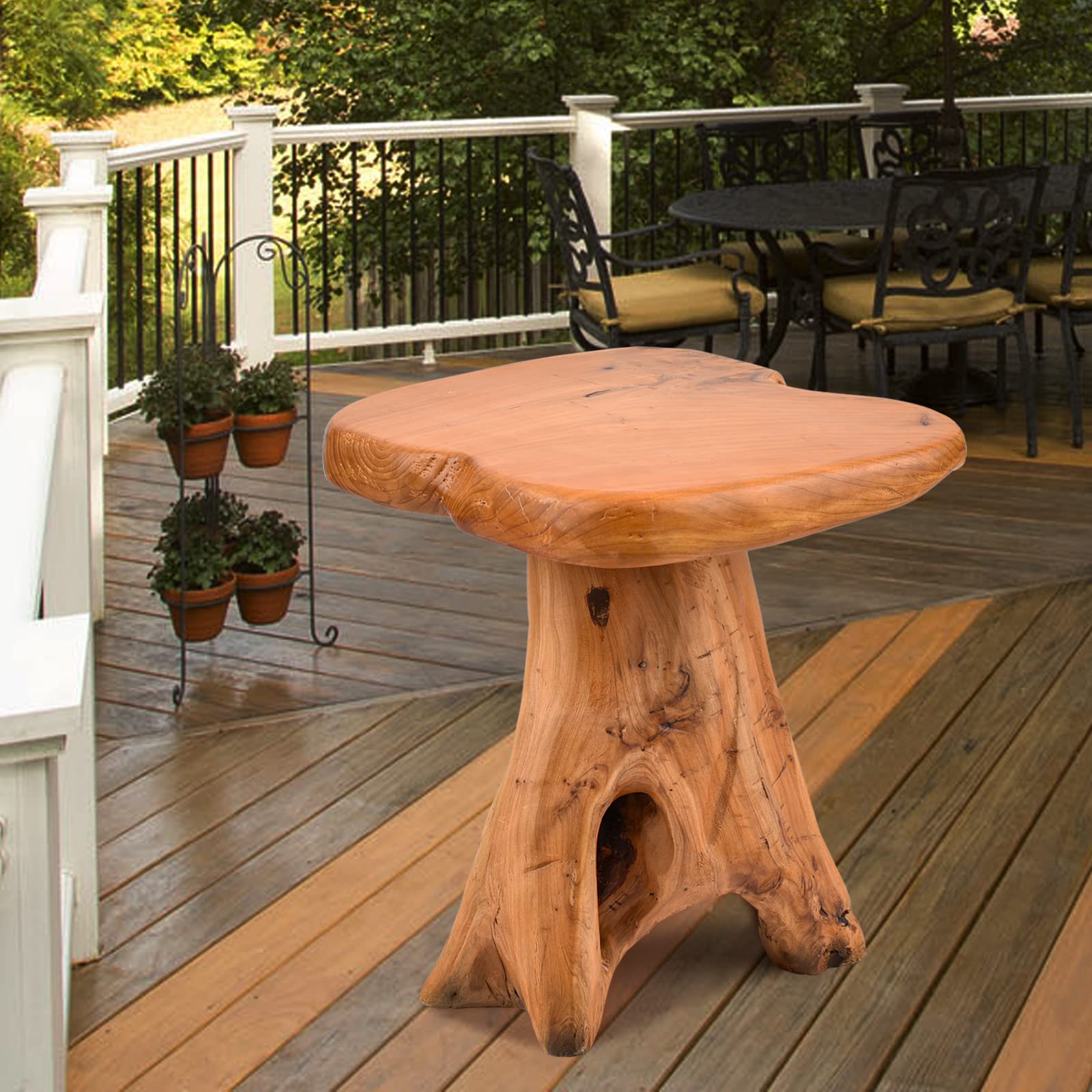 Small Side Table, Unique Design Live Edge Wood Stool