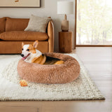 Calming Dog Bed - Anti Anxiety with Removable Cover  Fluffy Plush Faux