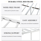 Queen Size Bed Frame , Metal Bed Frame with Butterfly Pattern Design