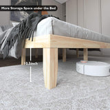 King Wood Platform Bed Frame, 14 Inch Solid Rubber Wood Mattress Foundation