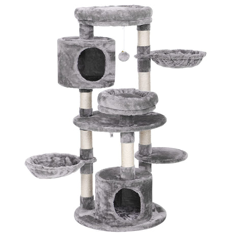 Cat Tree Round Cat Tower with Scratching Posts Cat Condo Pet Play House Cozy Basket