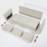 Fabric Loveseat Sofa Couch with Armrest Pockets