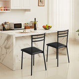 Metal Dining Chair Set of 2, Modern Armless with Cushioned Seat