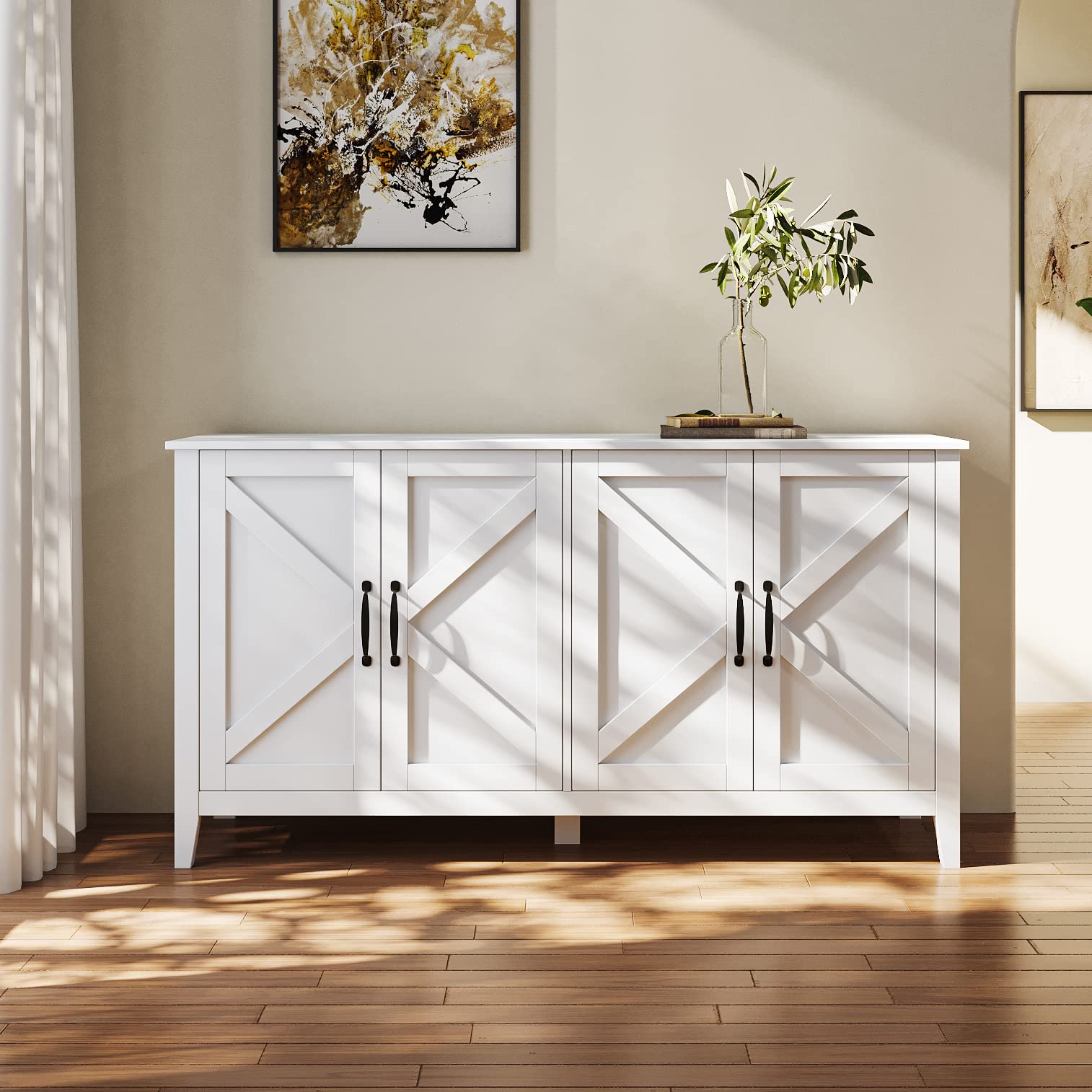 Wood Buffet Sideboard Server Storage Cabinet Console Table