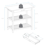 Solid Hardwood Top, Natural/White, 40" W (373-91) Kitchen Island