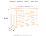 Sommerford Urban Industrial Butcher Block Style 9 Drawer Dresser, Brown