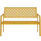 Garden Bench, Outdoor Benches with Anti-Rust Steel Metal Frame, Patio Seating